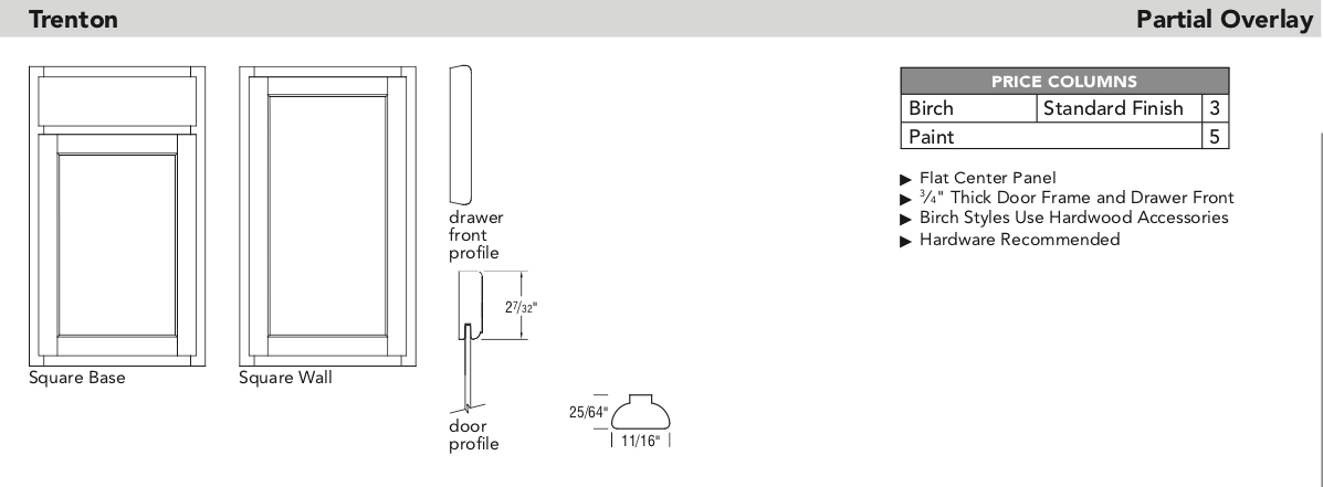 Aristokraft door specs Trenton