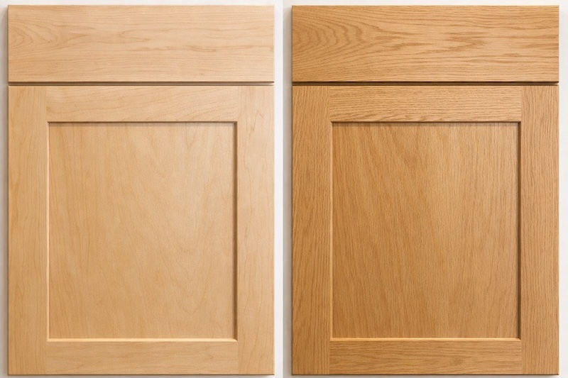 Shaker doors in Maple and Oak
