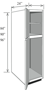 BBC1896: Kitchen Base Utility Cabinet, 18"w x 96"h x 24"d