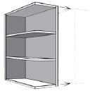 WESS__: Quarter-Square End Shelves, 6"W x 12"D