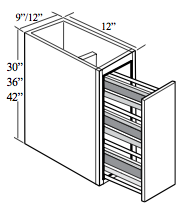 WPP1230: Kitchen Wall Pull-Out Pantry Cabinet, 12"W x 30"H x 12"D