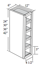 WWC0636: Kitchen Wine Cubby Cabinet, 6"W x 36"H x 12"D