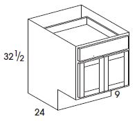York Base Cabinet (24"W x 32.5"H x 24"D) 9" ADA-compliant toekick *Special Order
