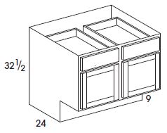 York Base Cabinet (42"W x 32.5"H x 24"D) 9" ADA-compliant toekick *Special Order