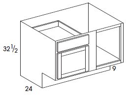 York Base Corner (36"W x 32.5"H x 24"D) 9" ADA-compliant toekick *Special Order