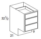 York Vanity Drawer Base Cabinet (12"W x 32.5"H x 21"D) *Special Order