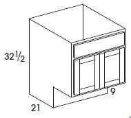 York Vanity Sink Base (24"W x 32.5"H x 21"D), 9" ADA-compliant toekick *Special Order